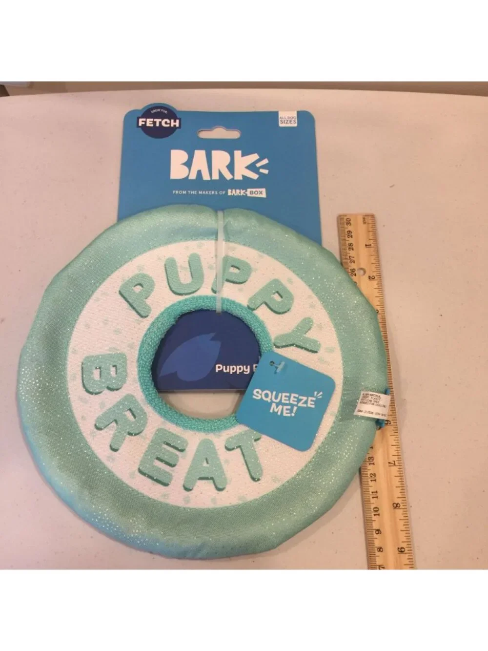 BARK Puppy Breath Mint Aqua Rope Crinkle Toss Dog Toy 9